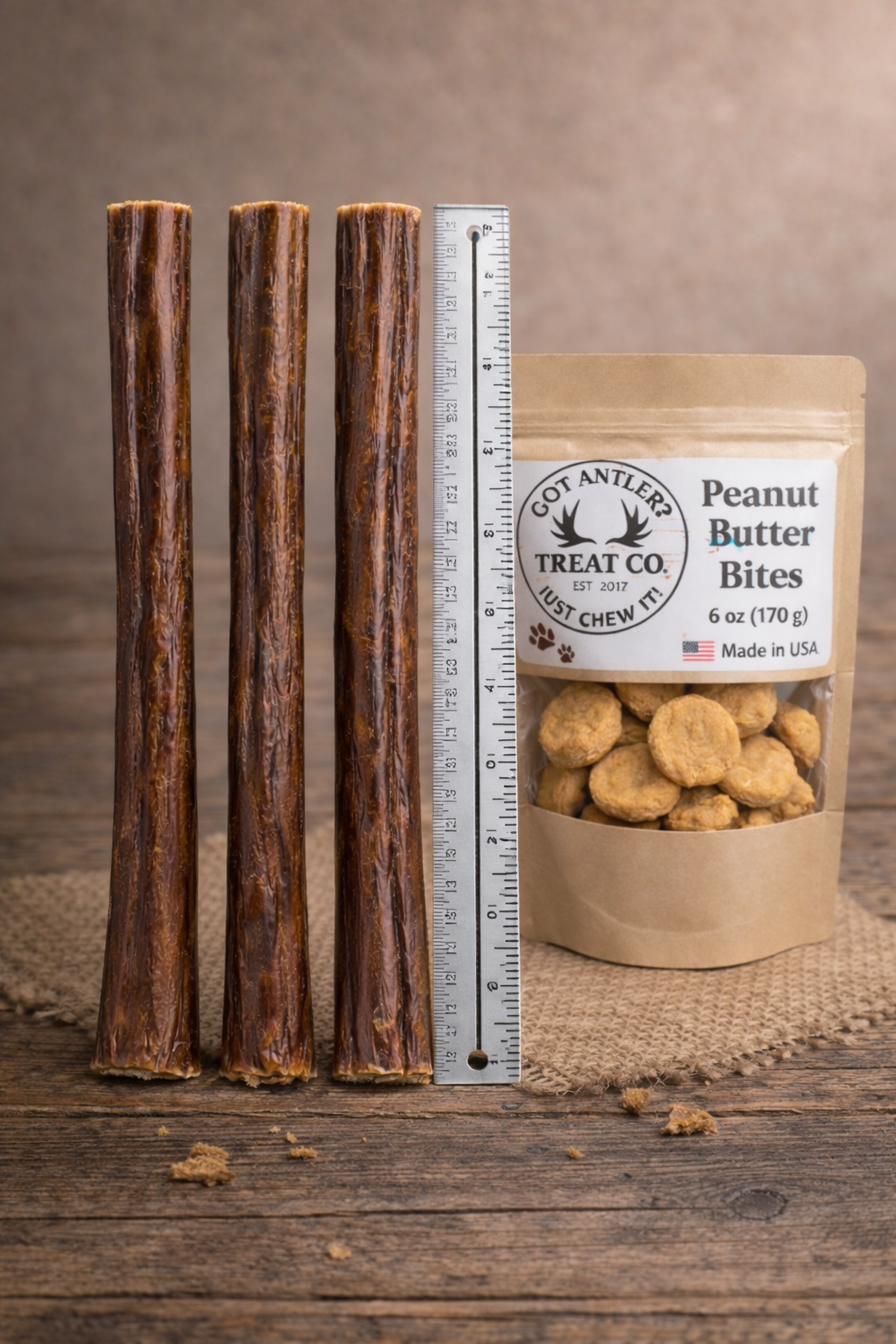 3 Pack Thick 12 Inch Bully Sticks for Dogs | Premium Natural Dog Chews with Free bag of cookies ( Send to a local Dog Rescue )