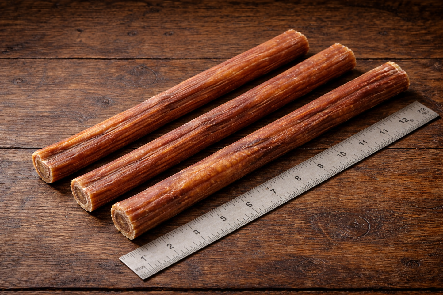 3 Pack Thick 12 Inch Bully Sticks for Dogs | Premium Natural Dog Chews with Free bag of cookies ( Send to a local Dog Rescue )